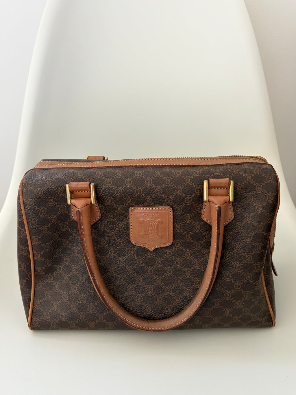 Celine Canvas Top Handle Handbag