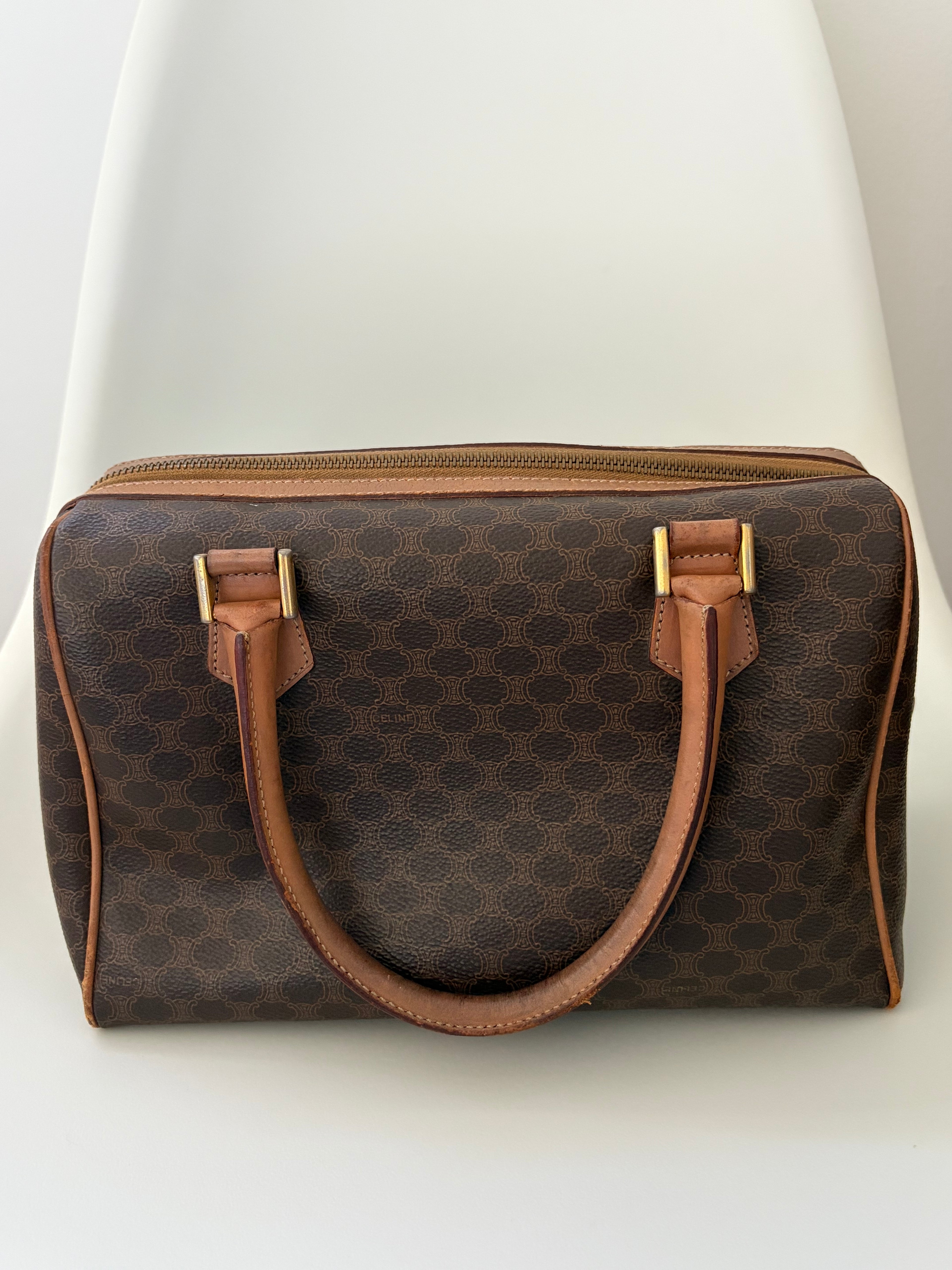 Celine Canvas Top Handle Handbag