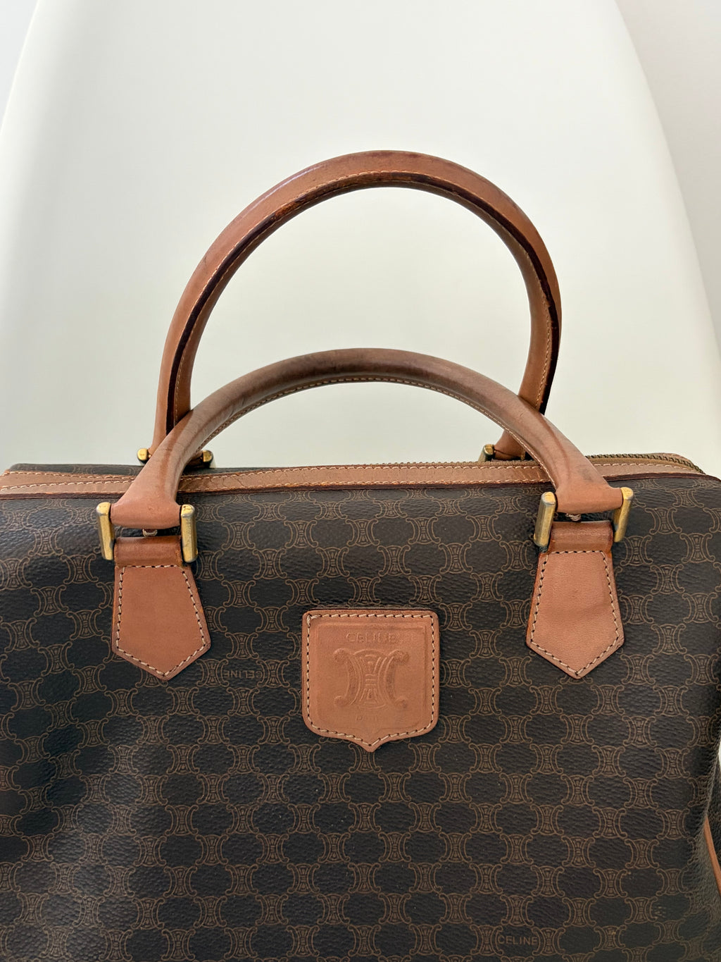 Celine Canvas Top Handle Handbag