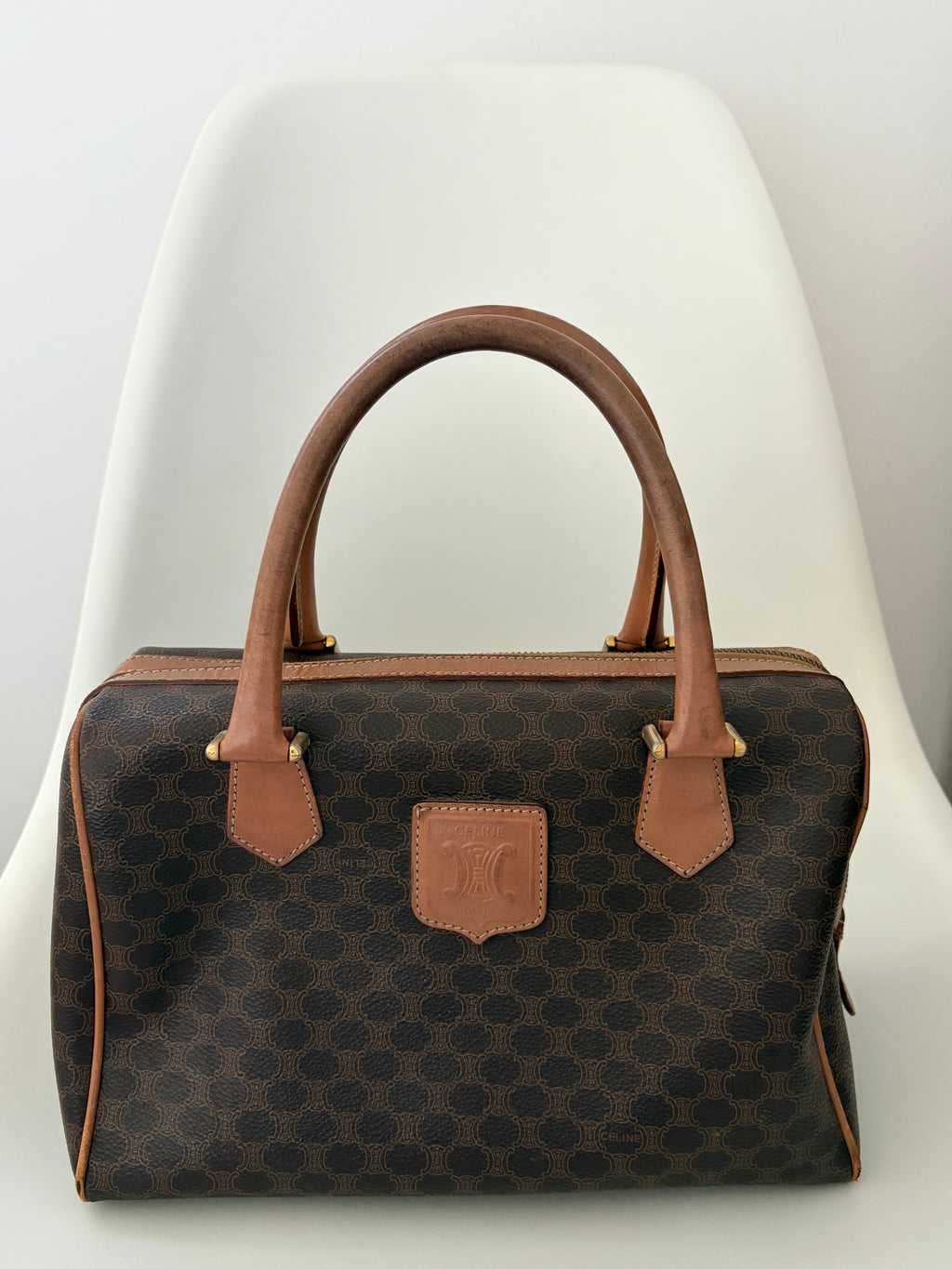 Celine Canvas Top Handle Handbag