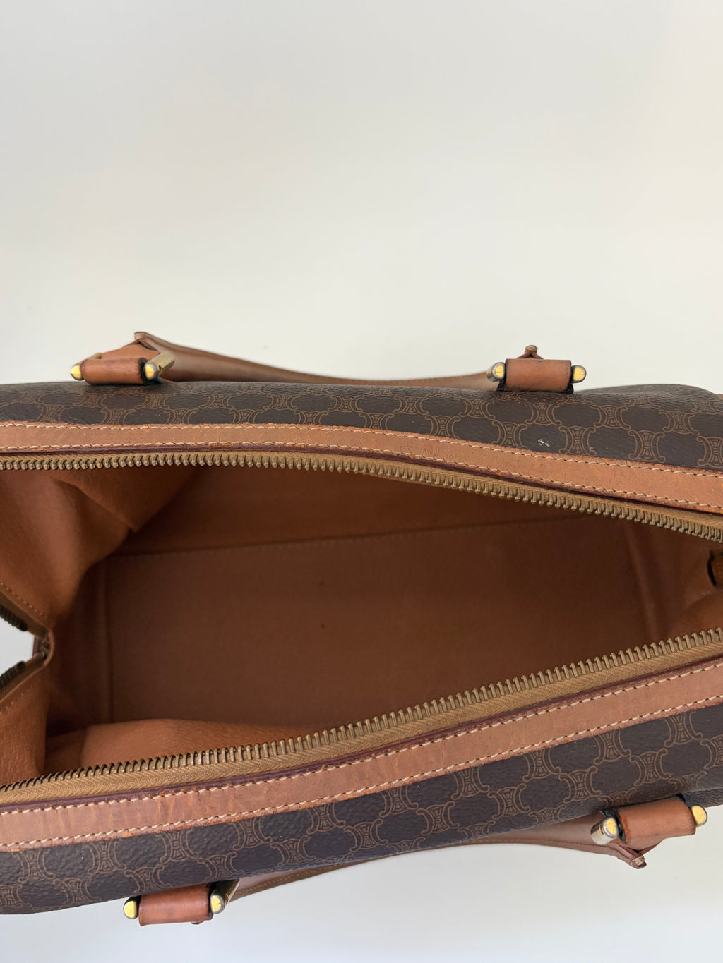 Celine Canvas Top Handle Handbag